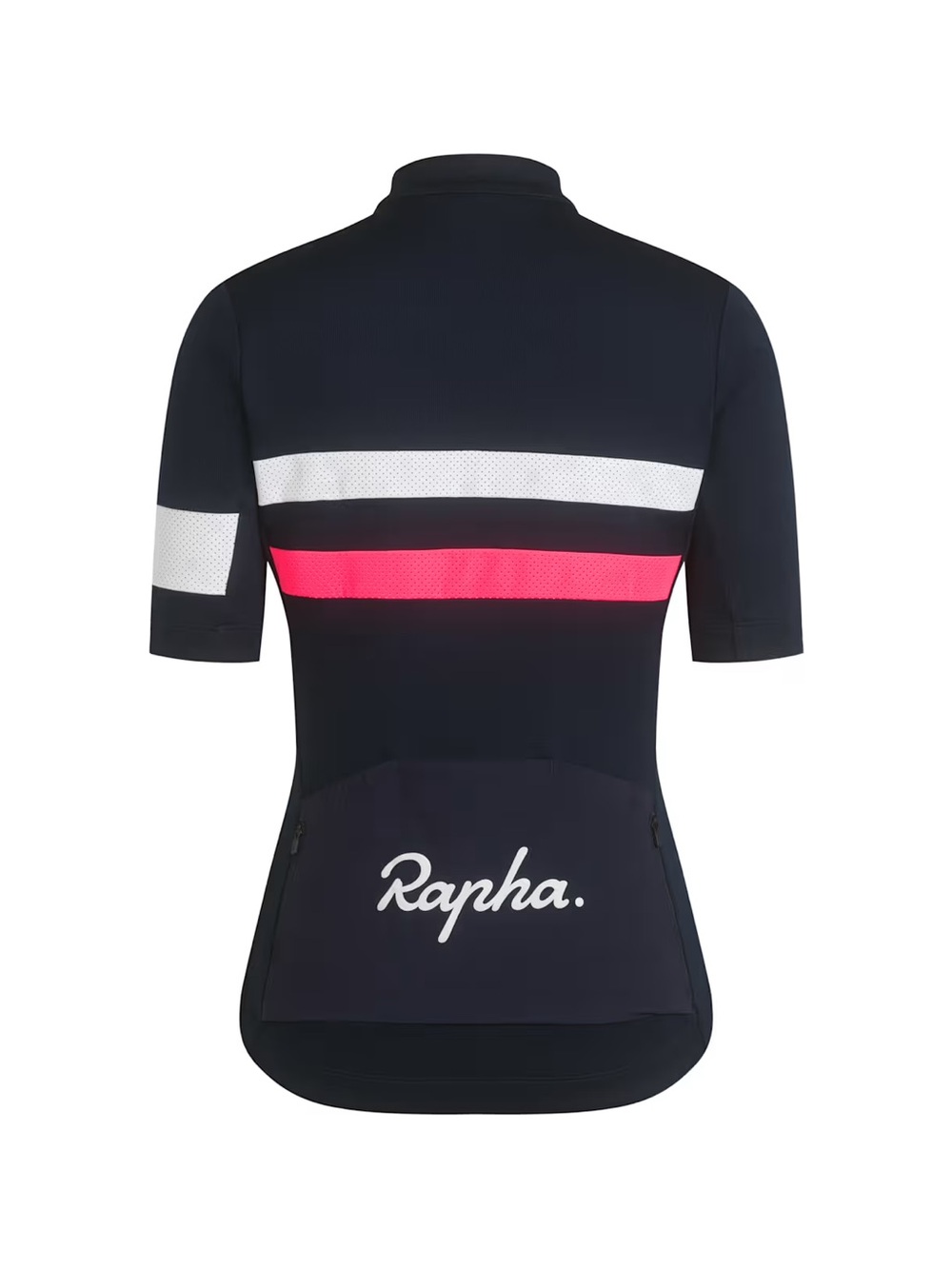 NWOT Rapha Bevet Women’s Navy Cycling Jersey with Pink and White Stripes - Picture 4 of 9